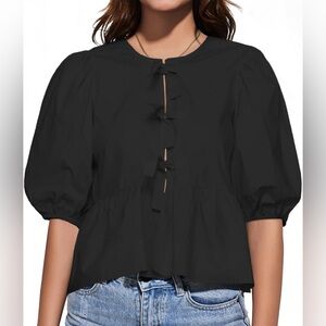 Womens Tie Front Blouse